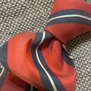 Robert Kirk Cable Car Clothiers Slubby Silk Red Blue Rep Stripe Tie XL 64x3.25